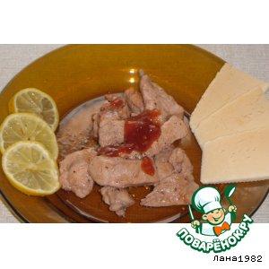 Рецепт: Куриные грудки в клюквенно-медовом соусе
