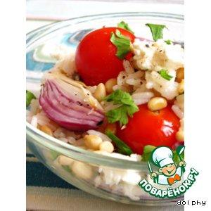 Рецепт: Салат из риса с печеными помидорами
