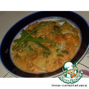 Рецепт: Голубцы с грибами и соусом из помидоров