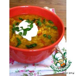 Рецепт: Суп из красной чечевицы с карри
