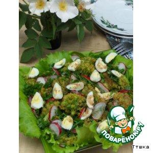 Рецепт: Салат из брокколи и перепелиных яиц