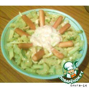 Рецепт: Салат "Белое с зелeным"