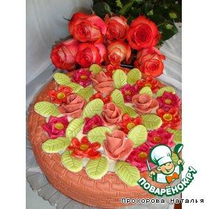 Торт Корзина с цветами или Вишня в шоколаде