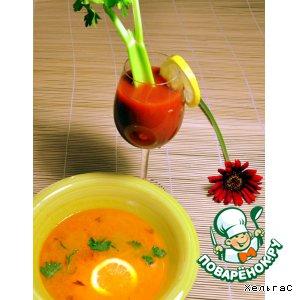 Рецепт: Морковный суп с лимоном и имбирем