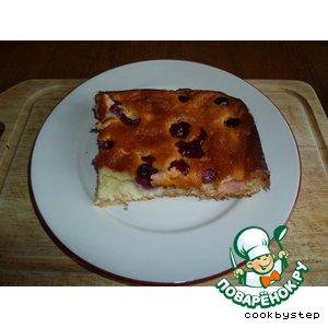 Рецепт: Пирог из миндального теста с творожно-вишневой начинкой