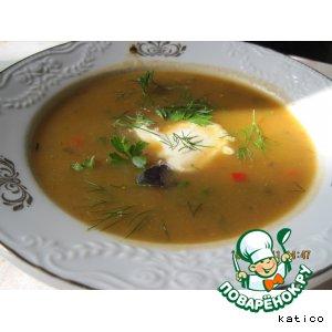 Рецепт: Овощной суп-пюре с баклажанами и тыквой
