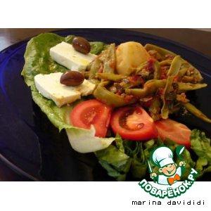 Рецепт: Зеленая фасоль Фасолаки с картофелем