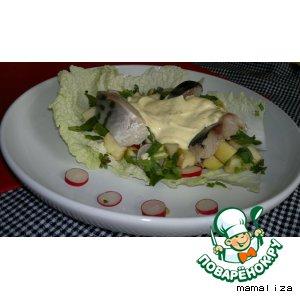 Рецепт: Салат из сельди с редисом
