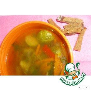 Рецепт: Суп с брюссельской капустой Лето в блюдце