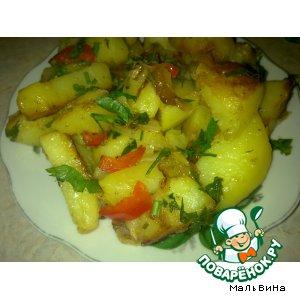 Рецепт: Картофель жареный с курдюком