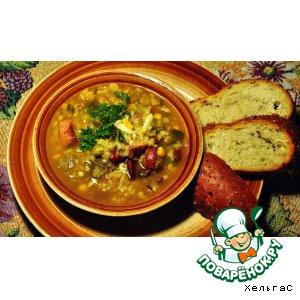 Рецепт: Суп из гороха, фасоли и чечевицы