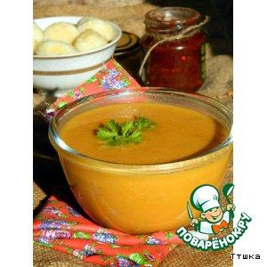 Рецепт: Суп-пюре из тыквы и чечевицы