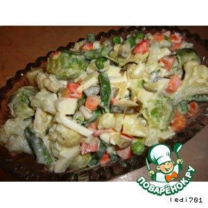 Рецепт: Салат из замороженных овощей