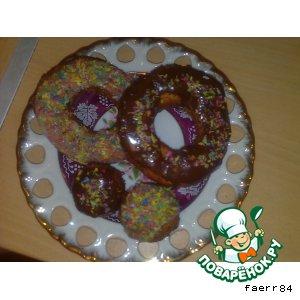 Рецепт: Творожные пончики в сахарной глазури