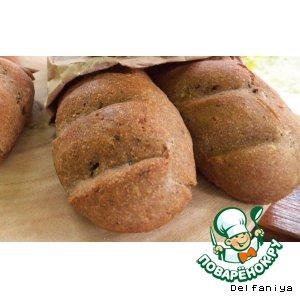 Рецепт: Ржано-пшеничный хлеб на пиве с жареным луком