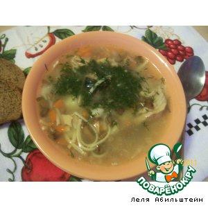 Рецепт: Рыбный суп с грибами и вермишелью