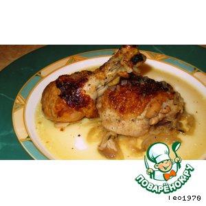 Рецепт: Тушеная курица с большим количеством лука