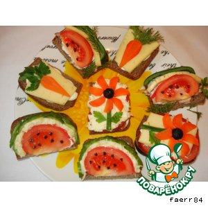 Рецепт: Бутерброды закусочные « В ожидании лета»