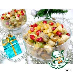 Рецепт: Новогодний порционный салат "Посейдон"