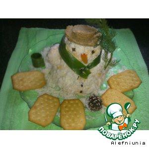 Новогодняя закуска "Снеговик"