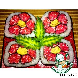 Рецепт: Суши-цветок