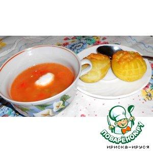 Рецепт: Куриный суп-пюре и картофельные лапти