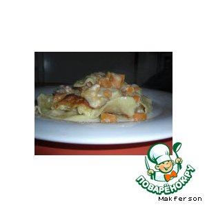 Рецепт: Лазанья с тыквой и лососем