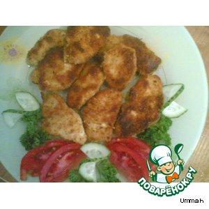 Рецепт: Филе курицы в панировочных сухарях