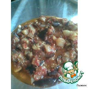 Рецепт: Баклажаны и патиссон  в томатном соке