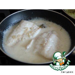 Рецепт: Тушеное рыбное филе под белым соусом
