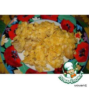 Рецепт: Макароны с курицей под сырным соусом