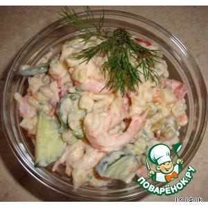 Рецепт: Салат овощной с креветками