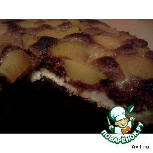 Рецепт: Шоколадный пирог с персиками