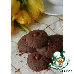 Рецепт: Шоколадные печенюшки с фундуком