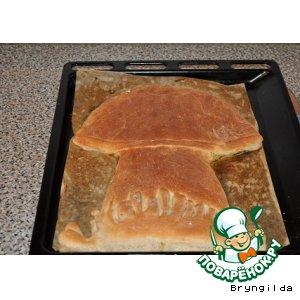 Рецепт: Пирог ржаной с солеными огурцами и опятами