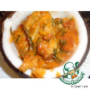 Рецепт: Рыбное филе в маринаде под овощным соусом