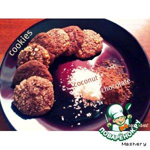 Рецепт: Шоколадно-кокосовое печенье