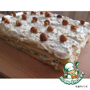 Рецепт: Торт Наполеон с сырным кремом