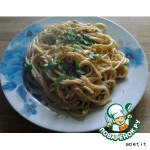 Рецепт: Спагетти с грецкими орехами