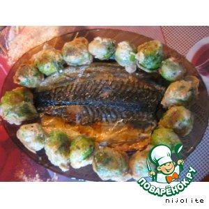 Рыба табака с брюссельской капустой