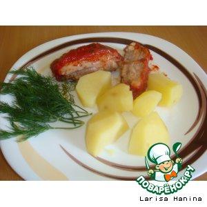 Рецепт: Свиные ребрышки в томатно-медовом соусе