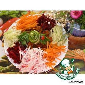 Овощной салат с мясом Яркая идея