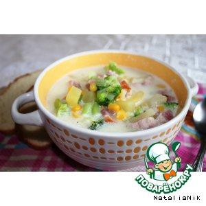 Рецепт: Сливочный суп с брокколи и беконом