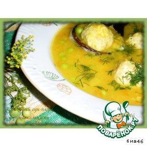 Рецепт: Гороховый суп-пюре с фрикадельками