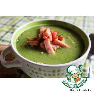 Рецепт: Суп с зелeным горошком и ветчиной