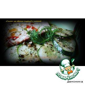 Рецепт: Салат из огурцов с мятой