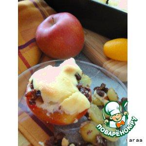 Рецепт: Запеченные яблоки с виноградом и орехами