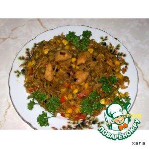 Рецепт: Рис с овощами и куриным филе