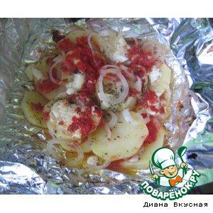 Рецепт: Запеченный картофель с аджикой