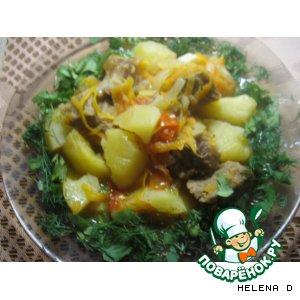 Рецепт: Картофель с мясом и пряными травами